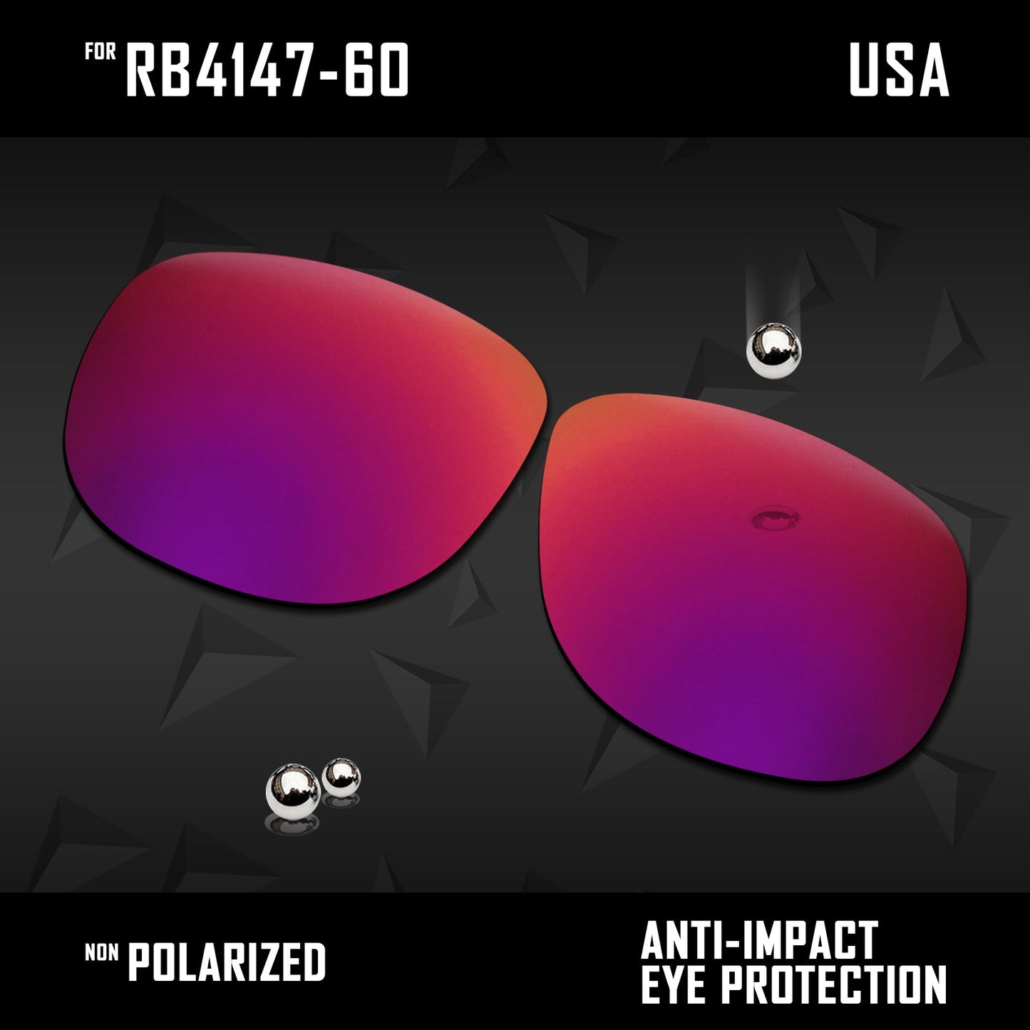 Anti Scratch Polarized Replacement Lenses for-RB4147-60