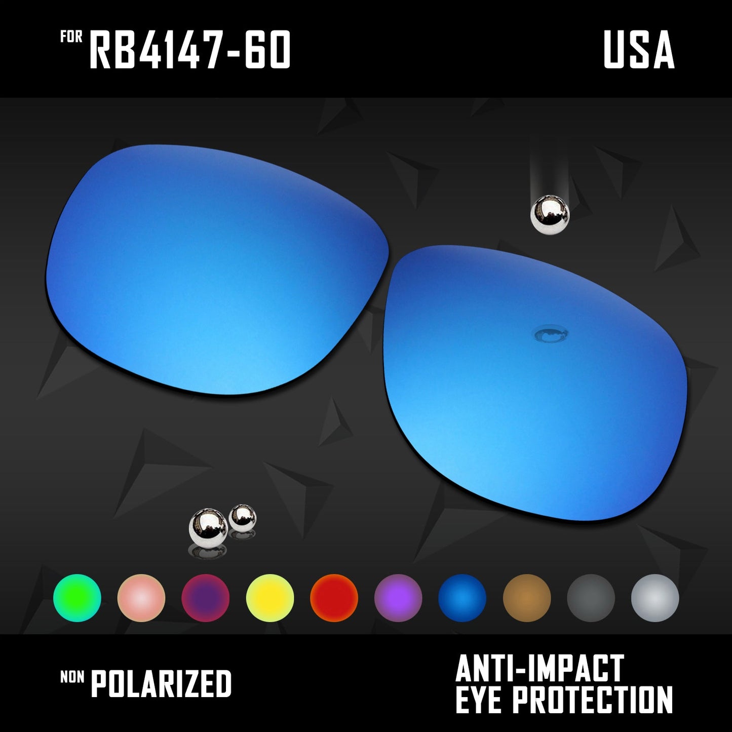 Anti Scratch Polarized Replacement Lenses for-RB4147-60