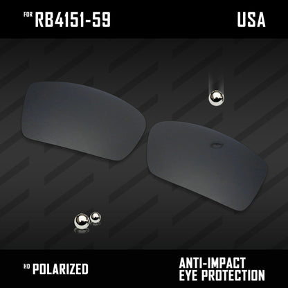 Anti Scratch Polarized Replacement Lenses for-RB4151-59