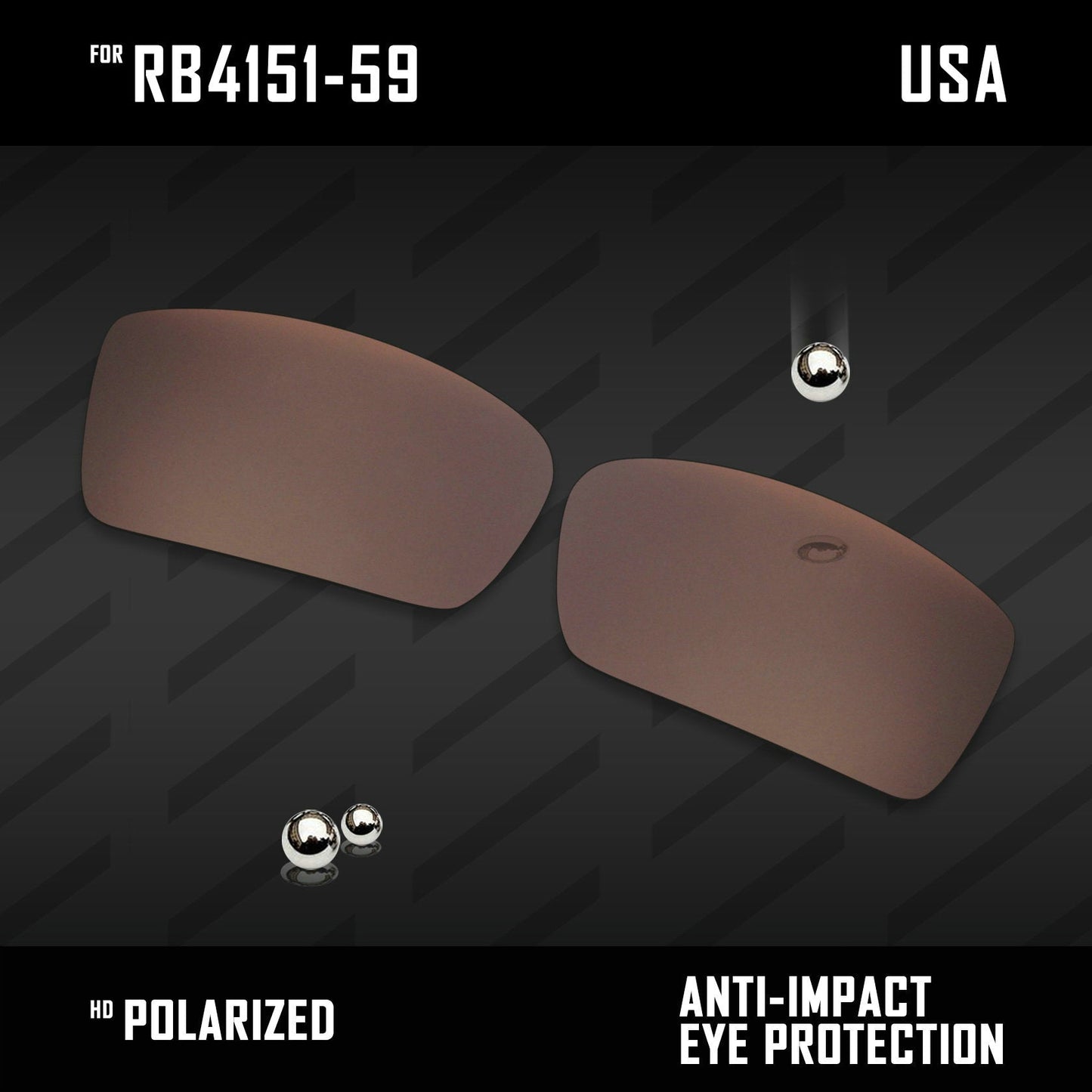 Anti Scratch Polarized Replacement Lenses for-RB4151-59