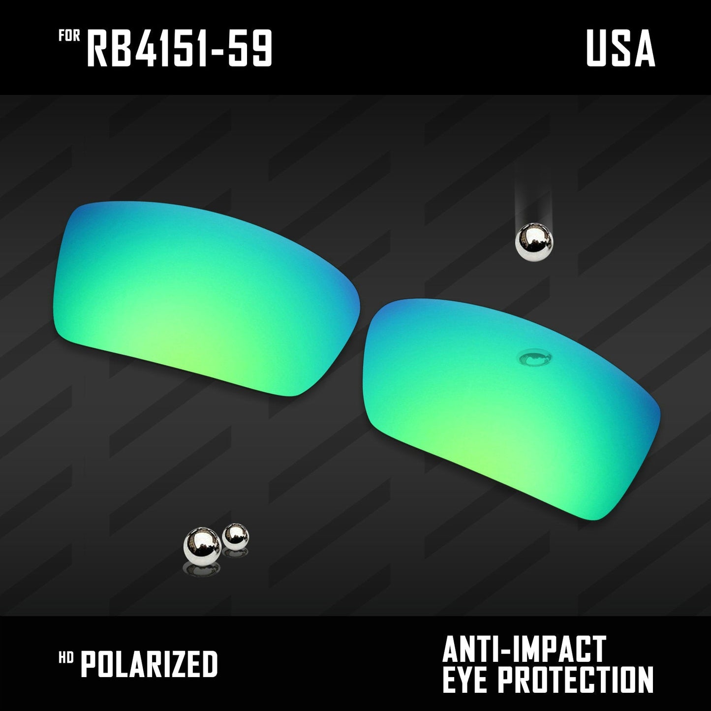 Anti Scratch Polarized Replacement Lenses for-RB4151-59