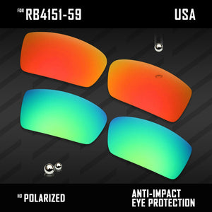 Anti Scratch Polarized Replacement Lenses for-RB4151-59