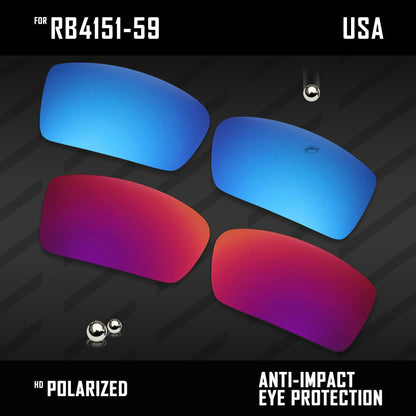 Anti Scratch Polarized Replacement Lenses for-RB4151-59