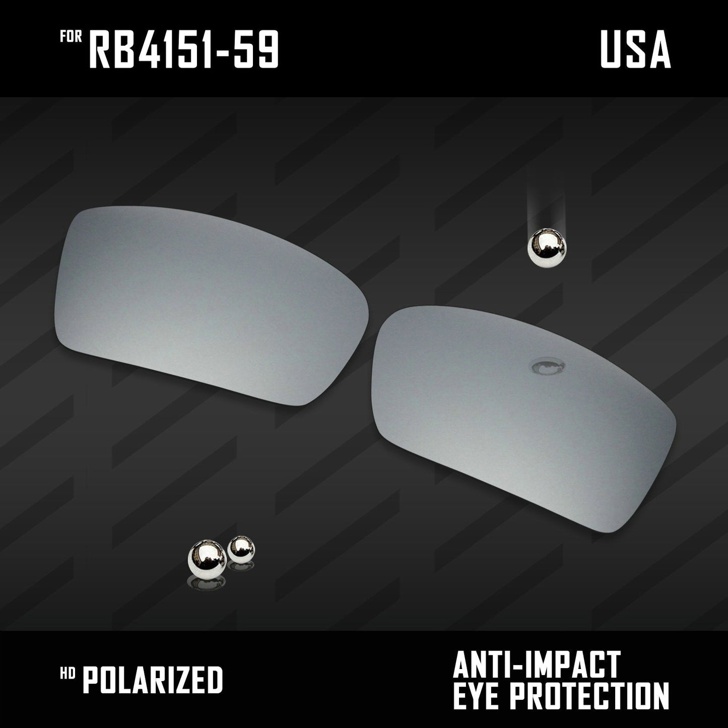Anti Scratch Polarized Replacement Lenses for-RB4151-59