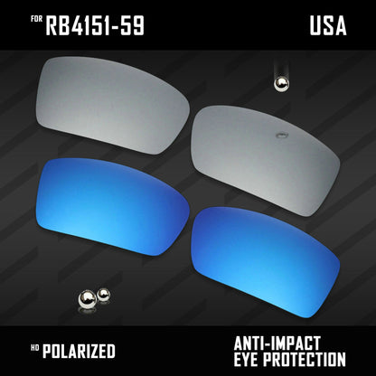 Anti Scratch Polarized Replacement Lenses for-RB4151-59