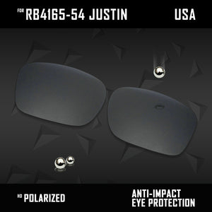 Anti Scratch Polarized Replacement Lenses for-RB4165-54 Justin