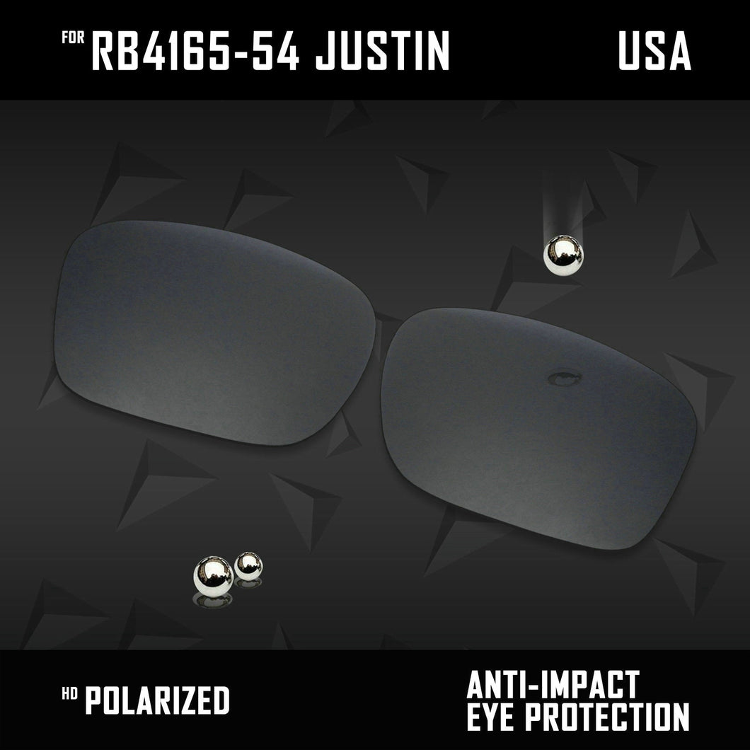 Anti Scratch Polarized Replacement Lenses for-RB4165-54 Justin