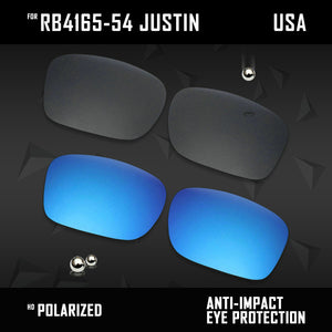 Anti Scratch Polarized Replacement Lenses for-RB4165-54 Justin
