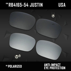 Anti Scratch Polarized Replacement Lenses for-RB4165-54 Justin