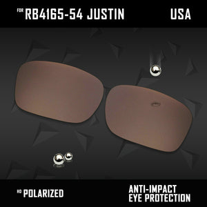 Anti Scratch Polarized Replacement Lenses for-RB4165-54 Justin