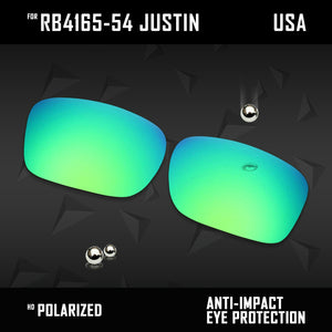 Anti Scratch Polarized Replacement Lenses for-RB4165-54 Justin