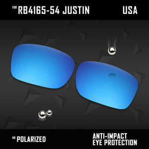 Anti Scratch Polarized Replacement Lenses for-RB4165-54 Justin