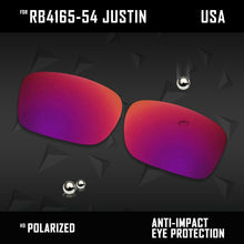 Load image into Gallery viewer, Anti Scratch Polarized Replacement Lenses for-RB4165-54 Justin