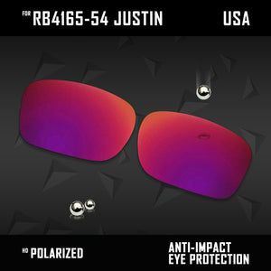 Anti Scratch Polarized Replacement Lenses for-RB4165-54 Justin