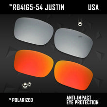 Load image into Gallery viewer, Anti Scratch Polarized Replacement Lenses for-RB4165-54 Justin