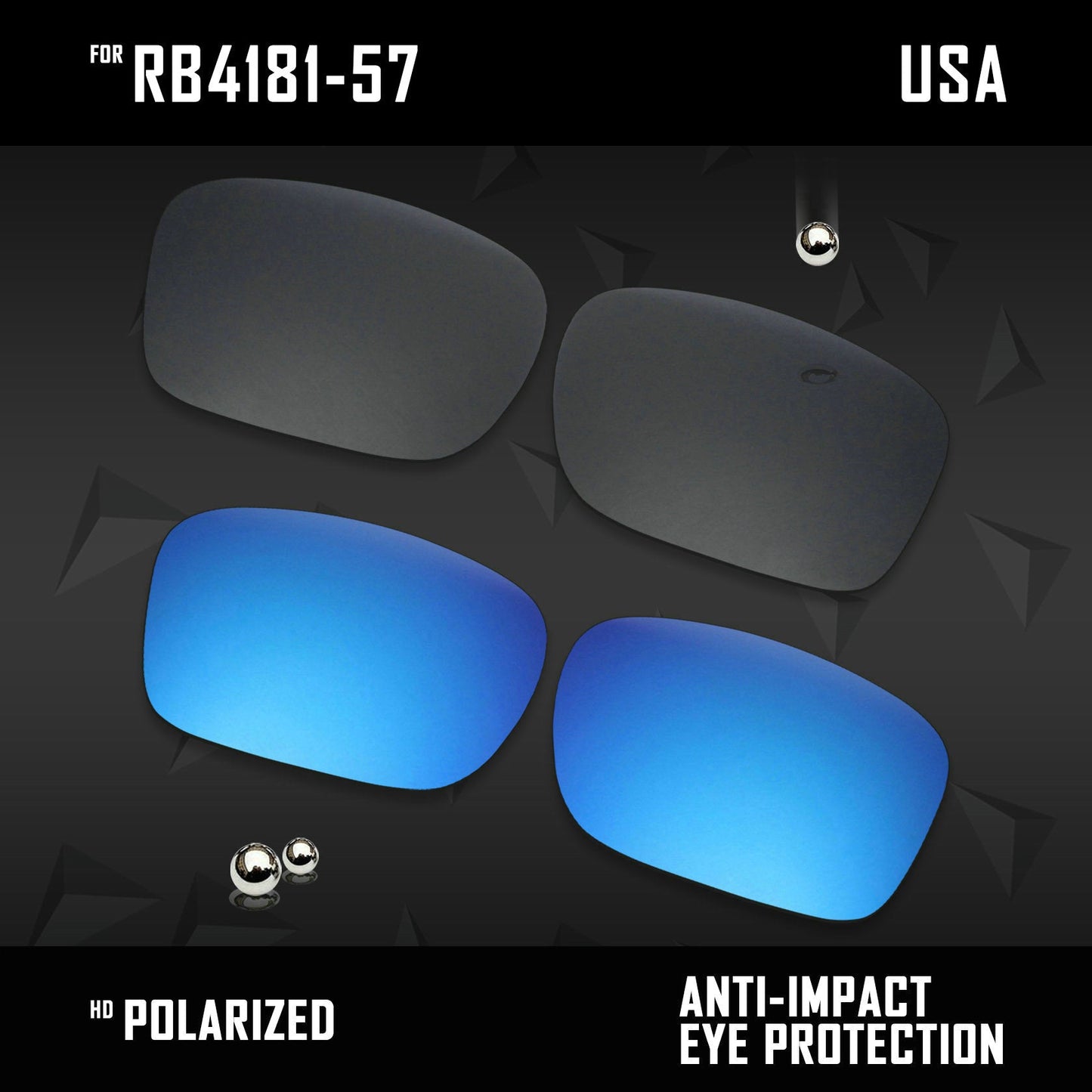 Anti Scratch Polarized Replacement Lenses for-RB4181-57