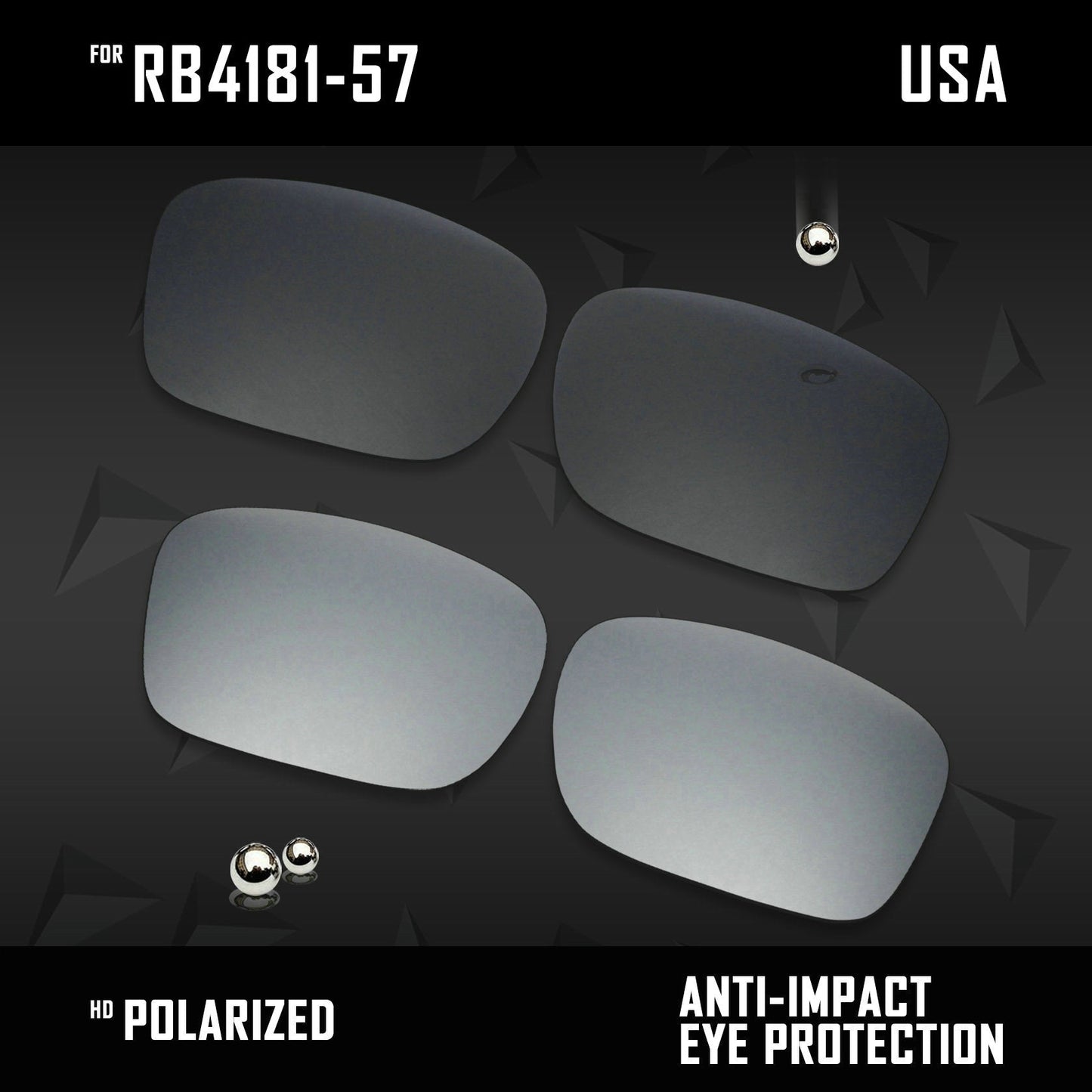 Anti Scratch Polarized Replacement Lenses for-RB4181-57