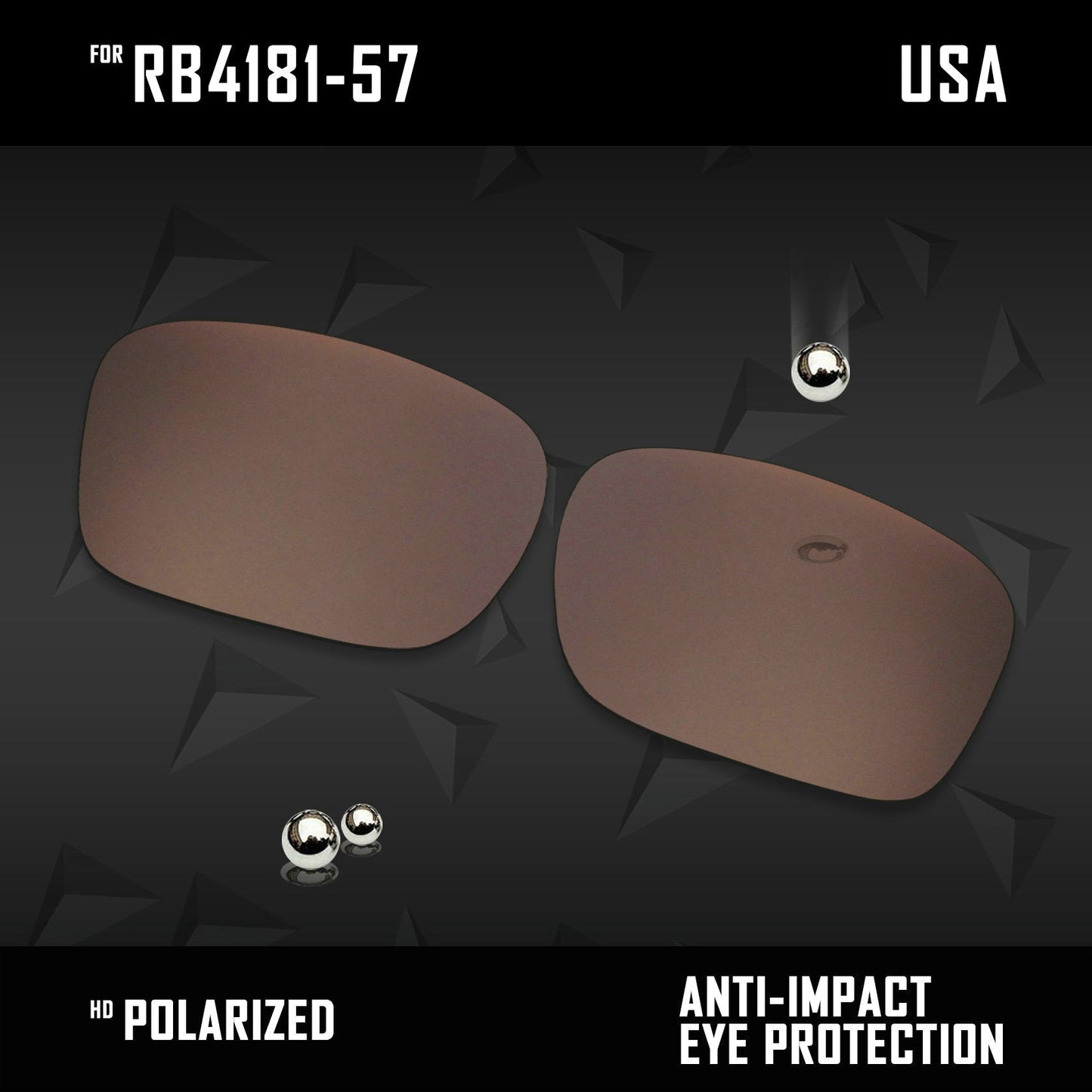 Anti Scratch Polarized Replacement Lenses for-RB4181-57