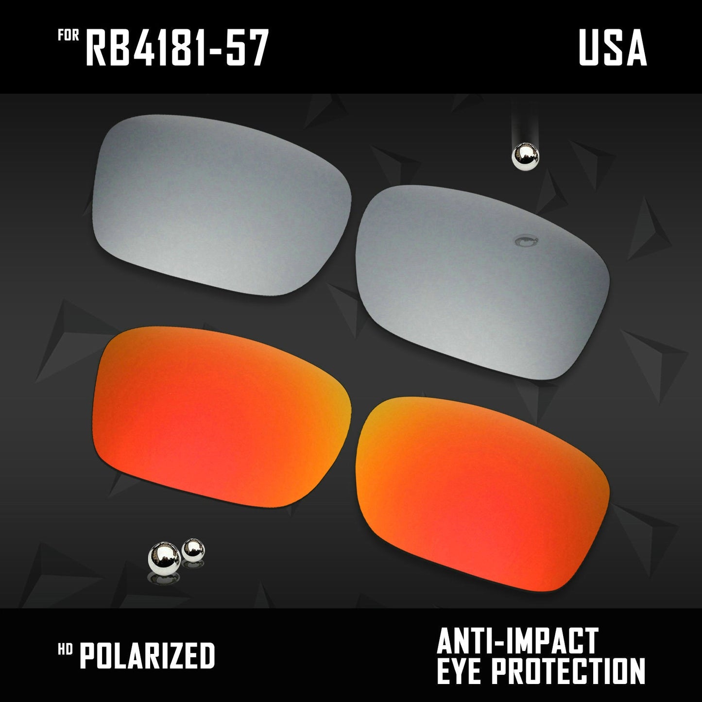 Anti Scratch Polarized Replacement Lenses for-RB4181-57