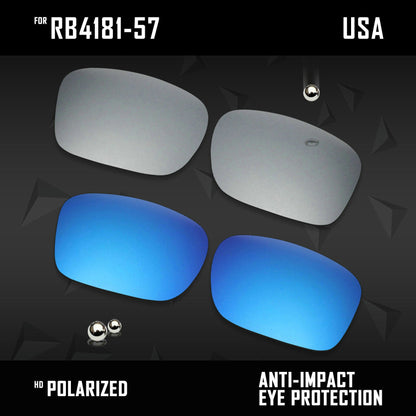 Anti Scratch Polarized Replacement Lenses for-RB4181-57