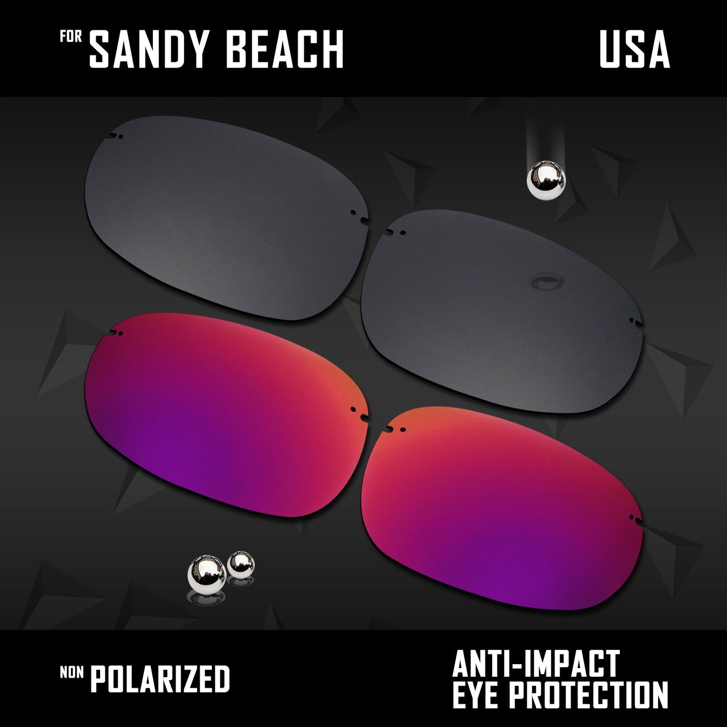 Anti Scratch Polarized Replacement Lenses for-Maui Jim Sandy Beach
