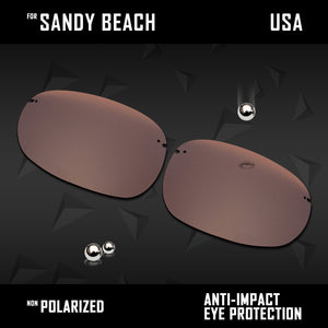 Anti Scratch Polarized Replacement Lenses for-Maui Jim Sandy Beach