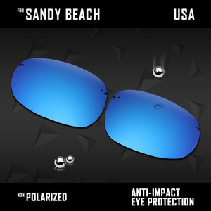 Anti Scratch Polarized Replacement Lenses for-Maui Jim Sandy Beach