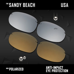Anti Scratch Polarized Replacement Lenses for-Maui Jim Sandy Beach