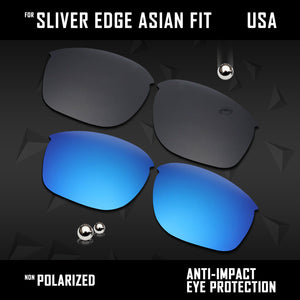 Anti Scratch Polarized Replacement Lenses for-Oakley Sliver Edge Asian Fit