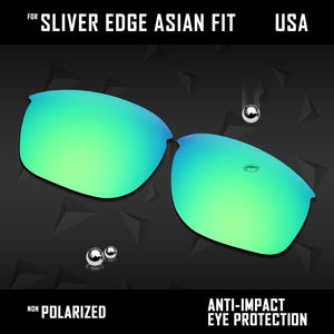 Anti Scratch Polarized Replacement Lenses for-Oakley Sliver Edge Asian Fit