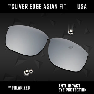 Anti Scratch Polarized Replacement Lenses for-Oakley Sliver Edge Asian Fit
