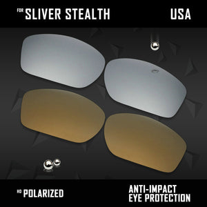 Anti Scratch Polarized Replacement Lenses for-Oakley Sliver Stealth