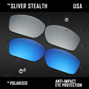 Anti Scratch Polarized Replacement Lenses for-Oakley Sliver Stealth