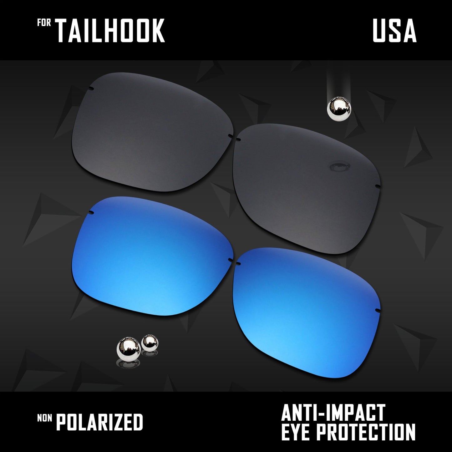Anti Scratch Polarized Replacement Lenses for-Oakley Tailhook