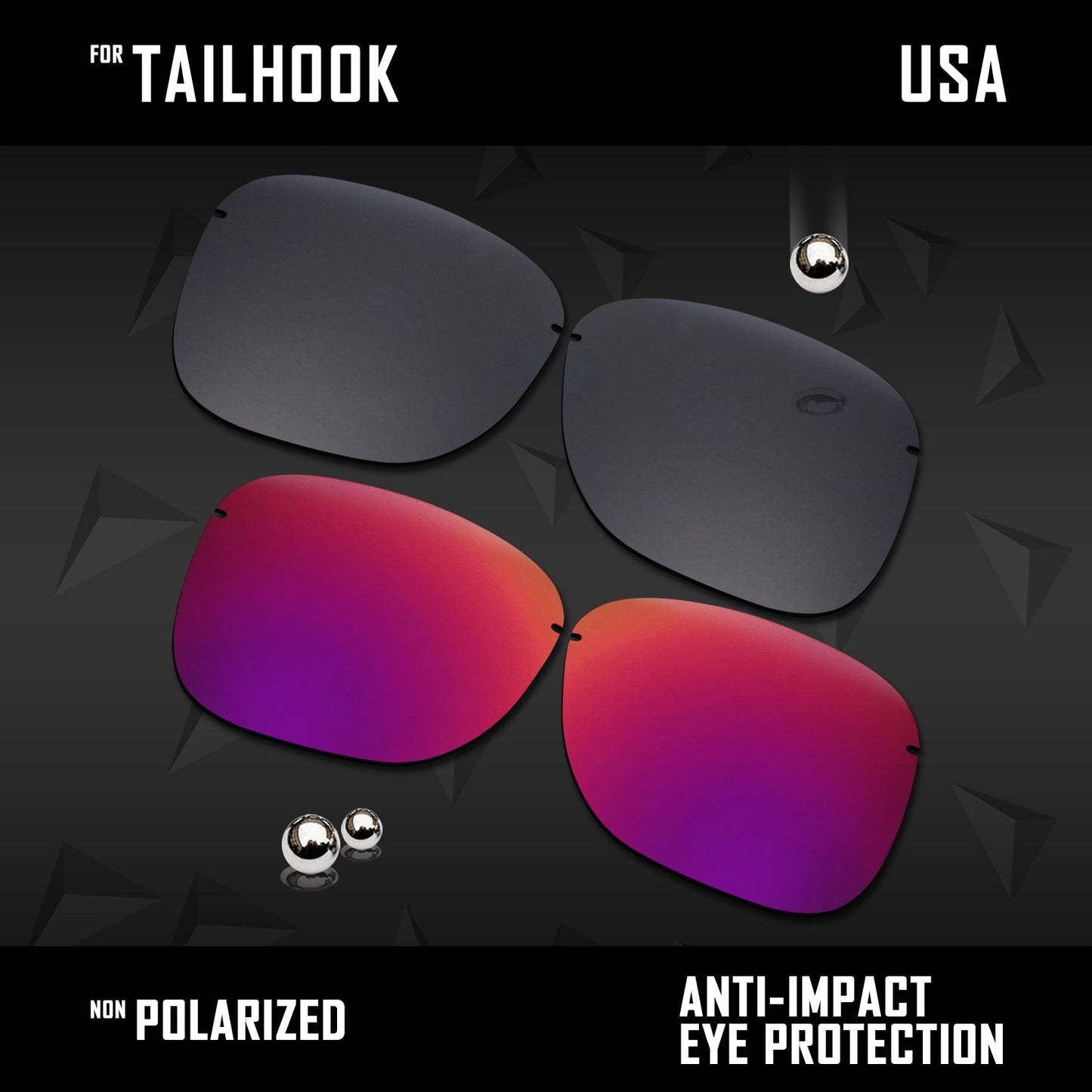 Anti Scratch Polarized Replacement Lenses for-Oakley Tailhook