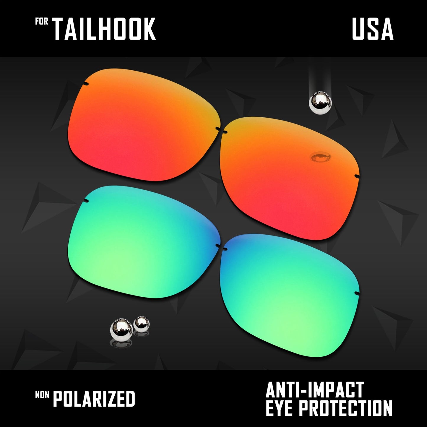 Anti Scratch Polarized Replacement Lenses for-Oakley Tailhook