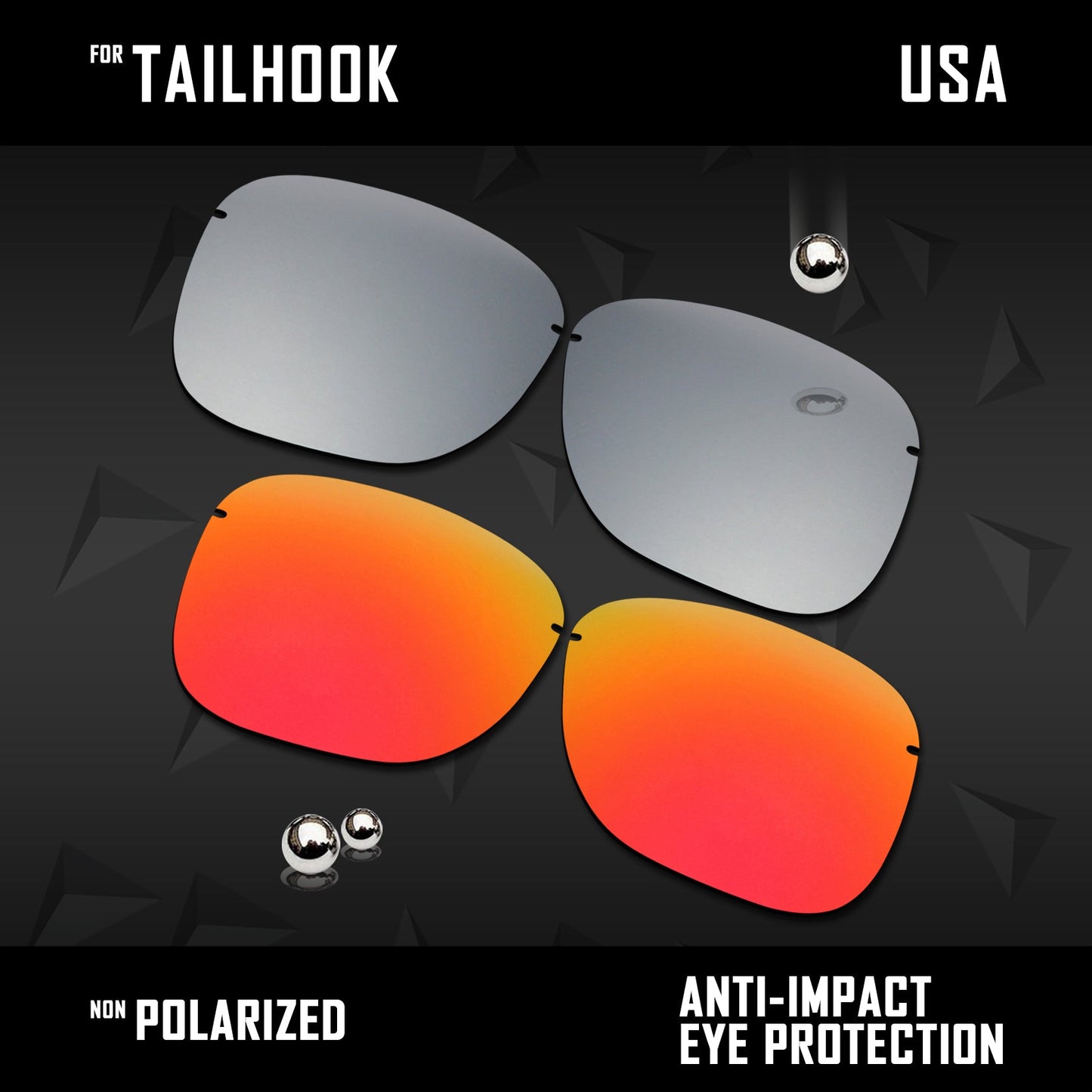 Anti Scratch Polarized Replacement Lenses for-Oakley Tailhook