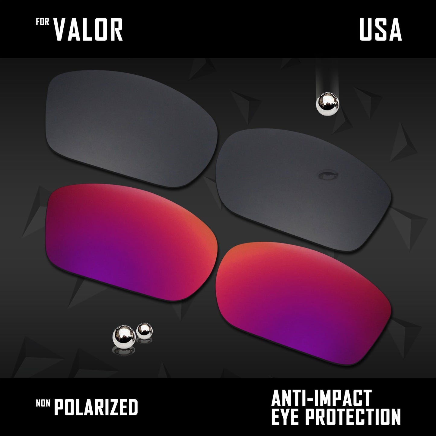 Anti Scratch Polarized Replacement Lenses for-Wiley X Valor