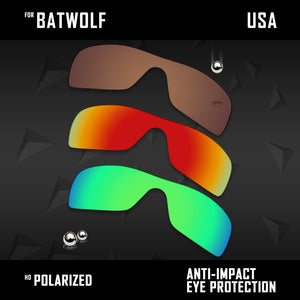 Anti Scratch Polarized Replacement Lenses for-Oakley Batwolf OO9101 Options