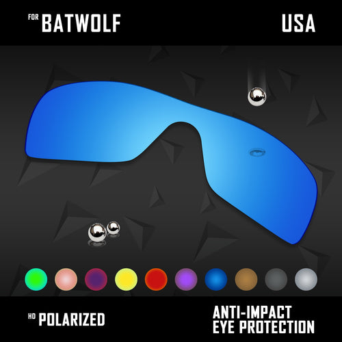 Anti Scratch Polarized Replacement Lenses for-Oakley Batwolf OO9101 Options