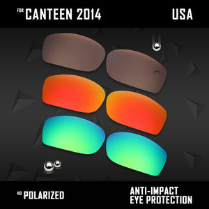 Anti Scratch Polarized Replacement Lenses for-Oakley Canteen 2014 OO9225 Opt