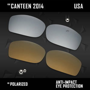 Anti Scratch Polarized Replacement Lenses for-Oakley Canteen 2014 OO9225 Opt