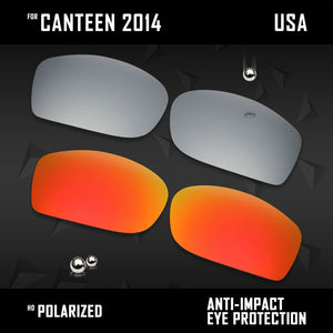 Anti Scratch Polarized Replacement Lenses for-Oakley Canteen 2014 OO9225 Opt