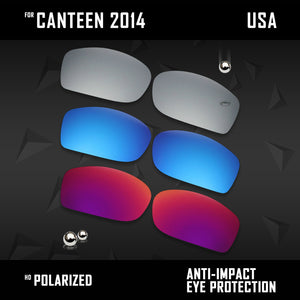 Anti Scratch Polarized Replacement Lenses for-Oakley Canteen 2014 OO9225 Opt