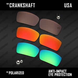 Anti Scratch Polarized Replacement Lenses for-Oakley Crankshaft OO9239 Options