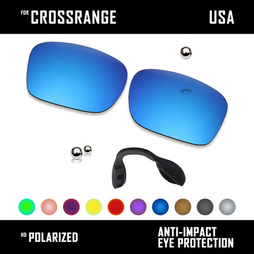 Anti Scratch Polarized Replacement Lens & Nose Pads for-Oakley Crossrange OO9361