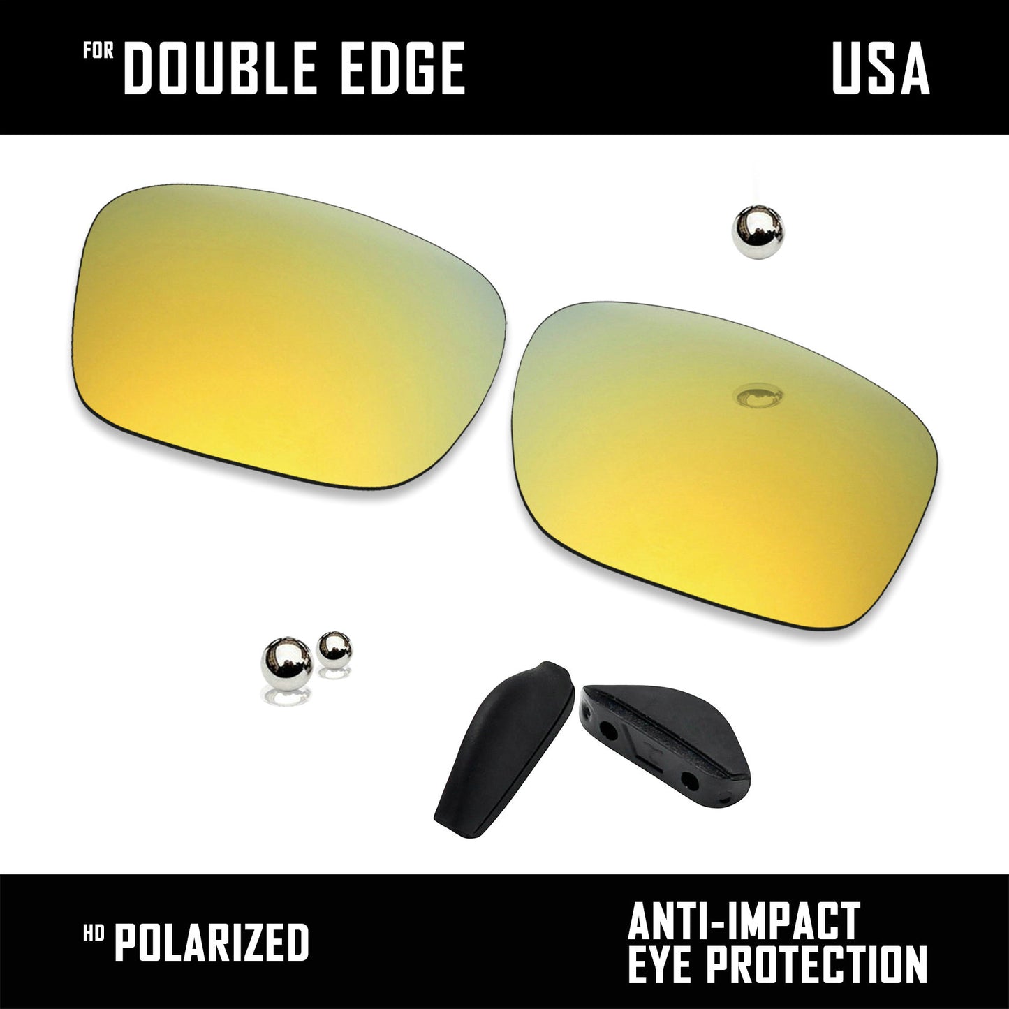 Anti Scratch Polarized Replacement Lens&Nose Pads for-Oakley Double Edge OO9380