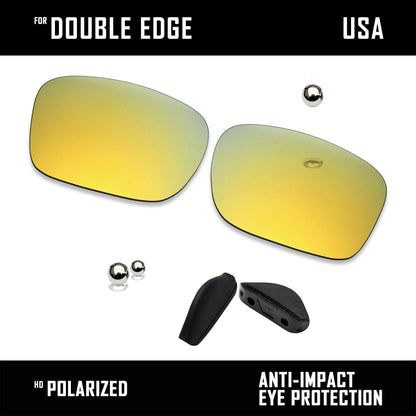 Anti Scratch Polarized Replacement Lens&Nose Pads for-Oakley Double Edge OO9380