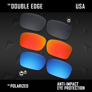 Anti Scratch Polarized Replacement Lenses for-Oakley Double Edge OO9380 Options