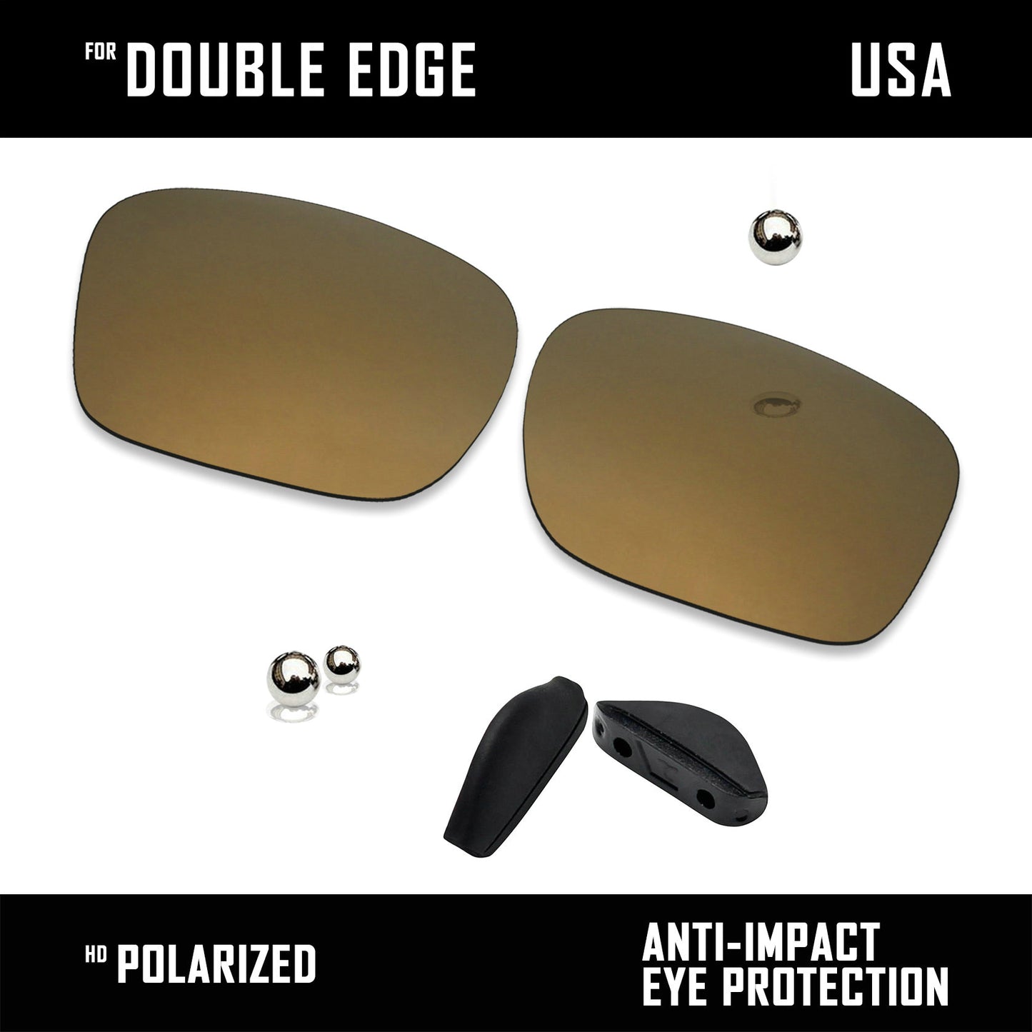 Anti Scratch Polarized Replacement Lens&Nose Pads for-Oakley Double Edge OO9380